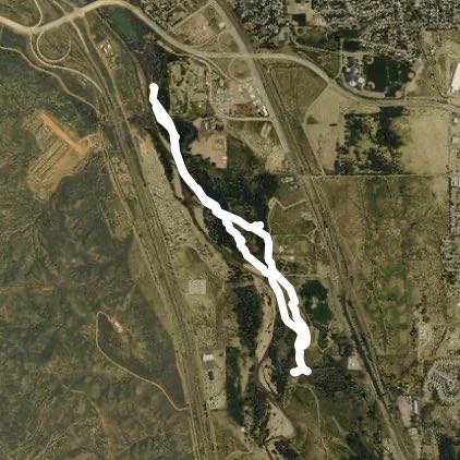 Fountain creek nature park walking route map in Fountain