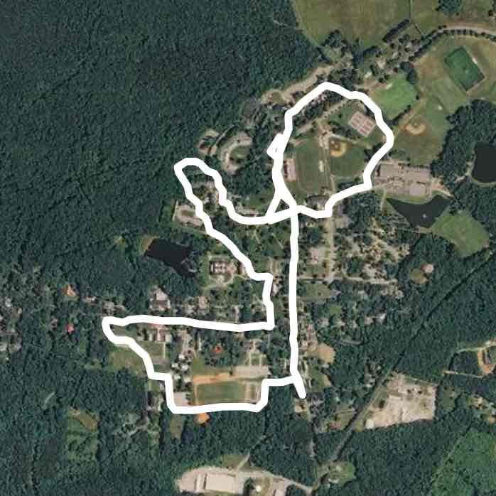 Hamden Sydney College walking route map in Farmville