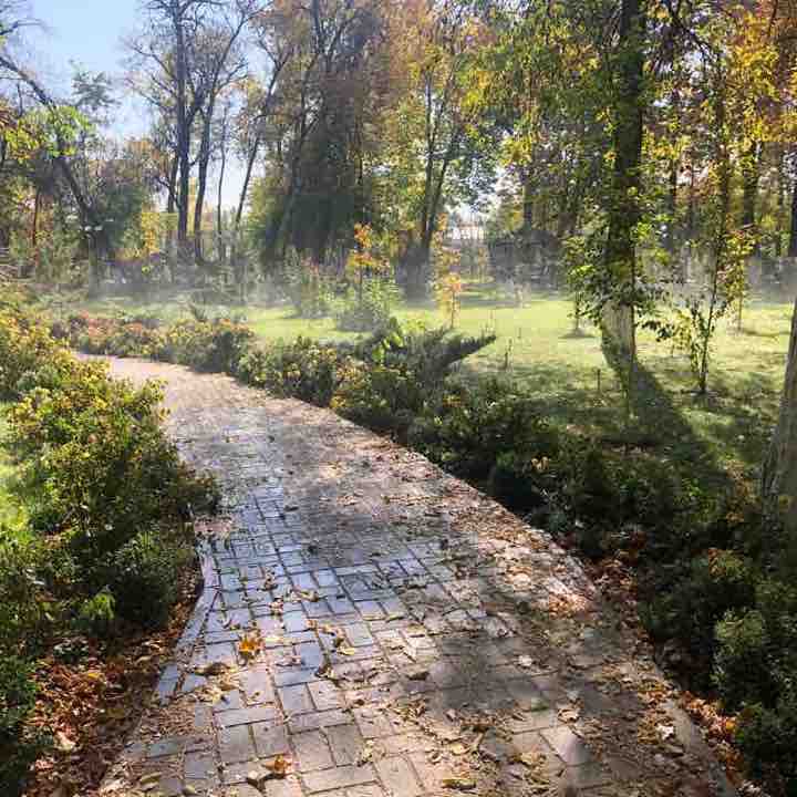 Shymkent, metallurgical park walking route map in Shymkent