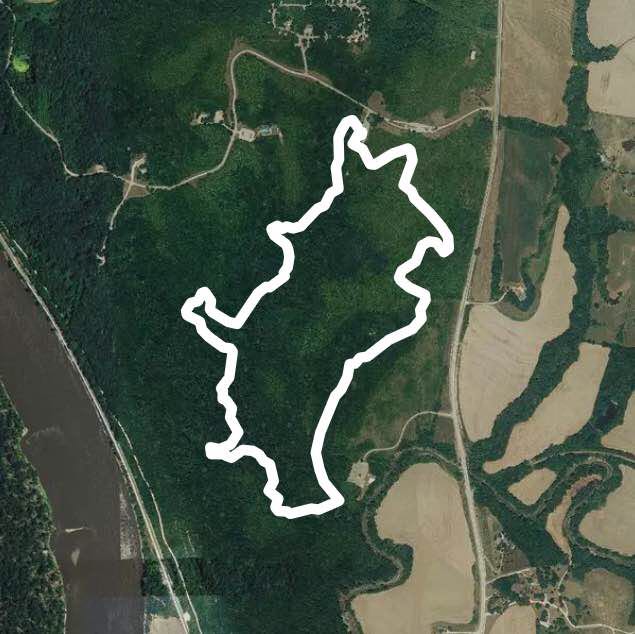 Weston Bend State Park Paved Bicycle Trail walking route map in Platte City