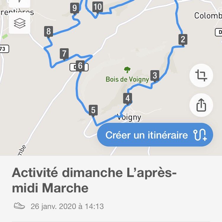 Voigny Arrentières walking route map in Colombé-la-Fossé