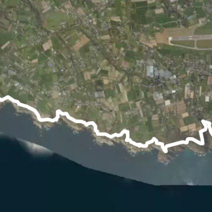 Pleimont point to le gouffre walking route map in Torteval