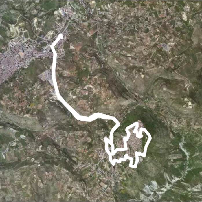 The skies of Assoro walking route map in Contrada Perciata