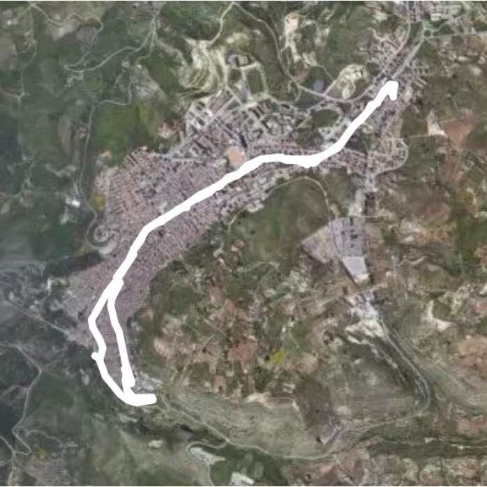 Wide spider walking route map in Contrada Perciata