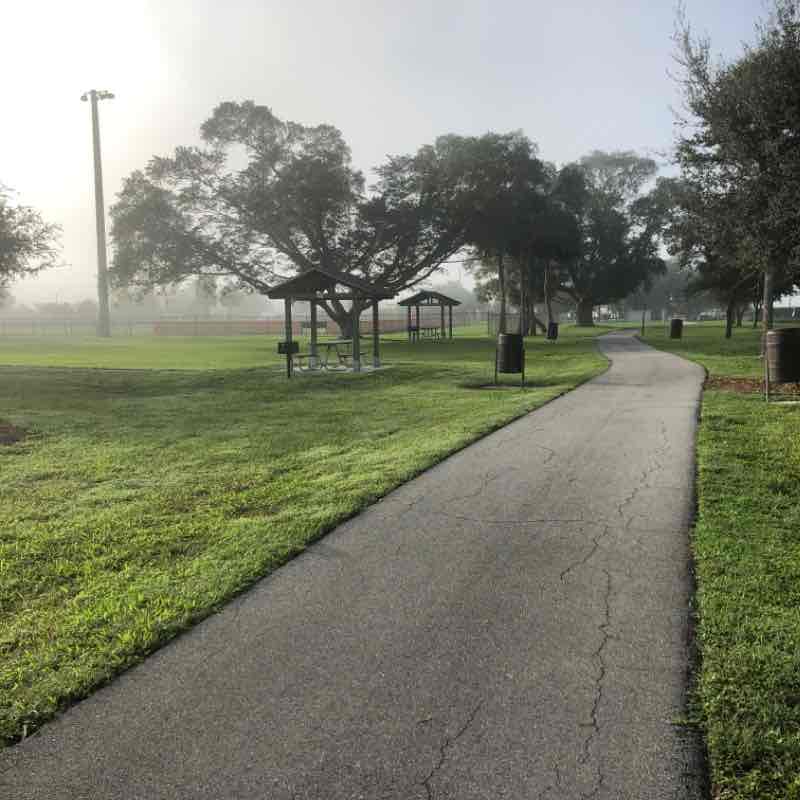 Pioneer Park walking route map in Belle Glade