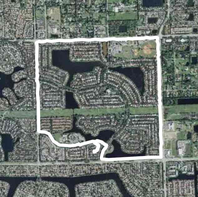 Embassy Lakes walking route map in Pembroke Pines