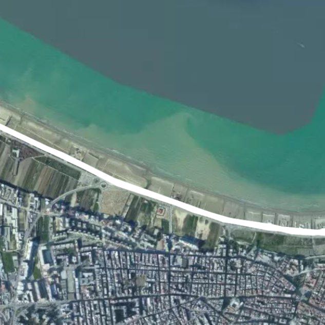 Seaside walking route map in Barletta