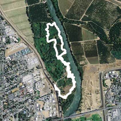 Feather river parkway walking route map in Linda