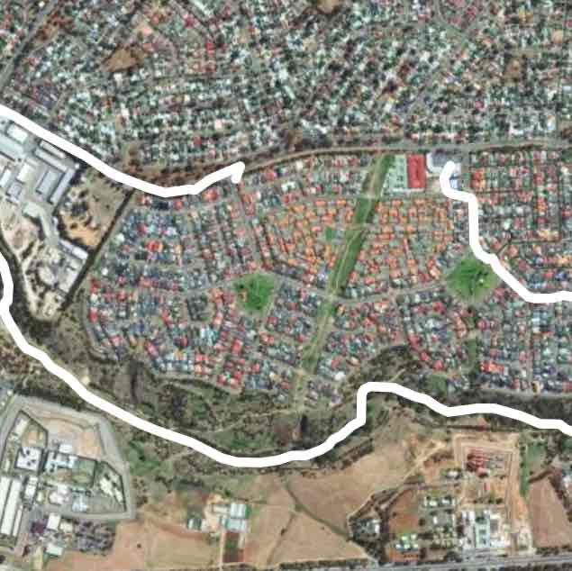 Walkley heights trail walking route map in Ingle Farm
