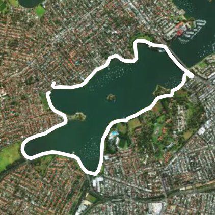 Bay Run walking route map in Russell Lea