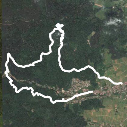 Landsberg Castle walking route map in Barr