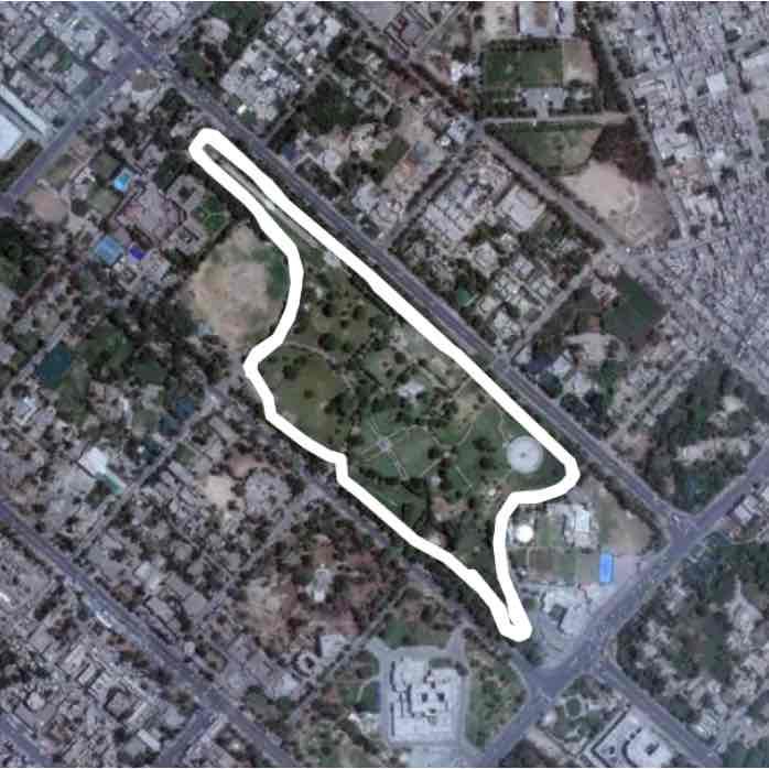Jinah Bagh walking route map in Faisalabad