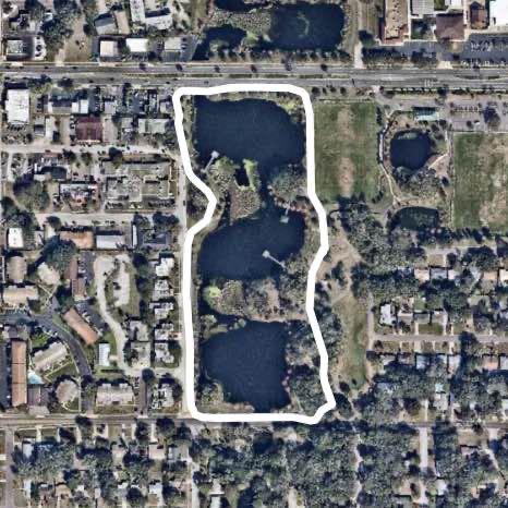 Oak view walking route map in Clearwater