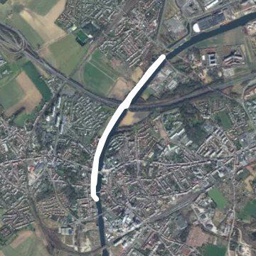 Edge of the Deûle walking route map in Haubourdin