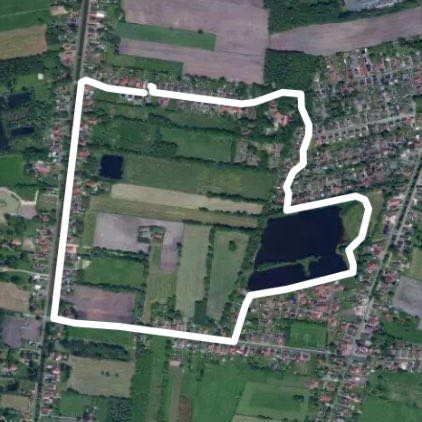 Hahnentanger See 3.3km walking route map in Rhauderfehn