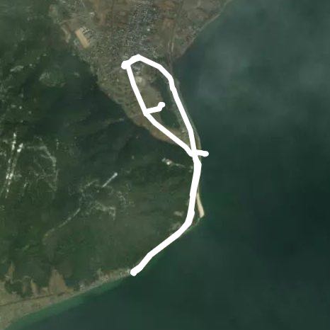 Lake Biwa Shrine Water Torii Riding Tour walking route map in Takashima