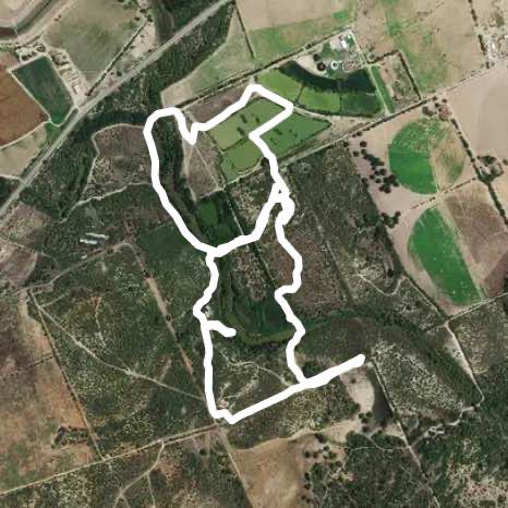 Cooks Slough Nature Park walking route map in Uvalde