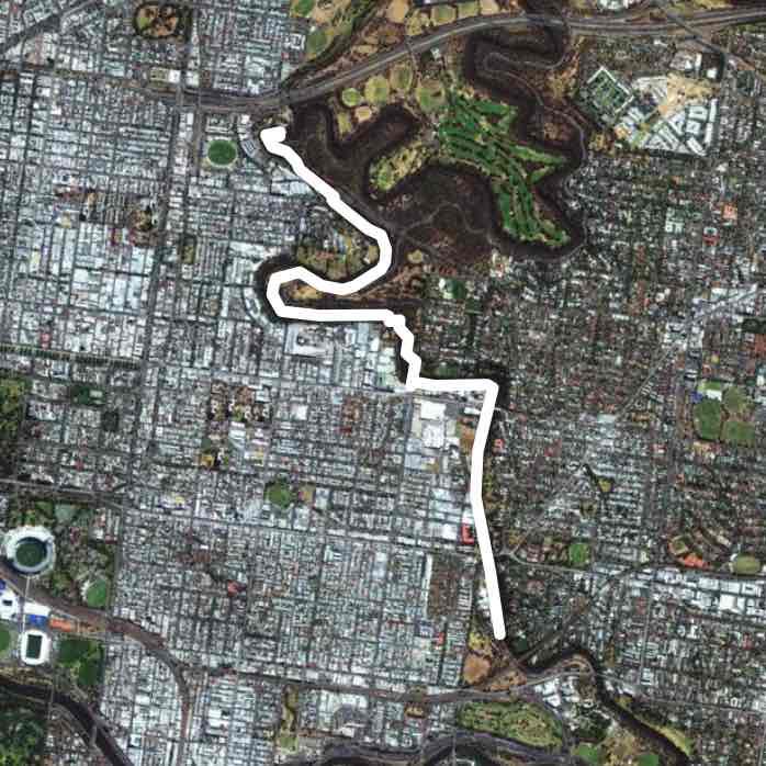 Dights Falls walking route map in Abbotsford