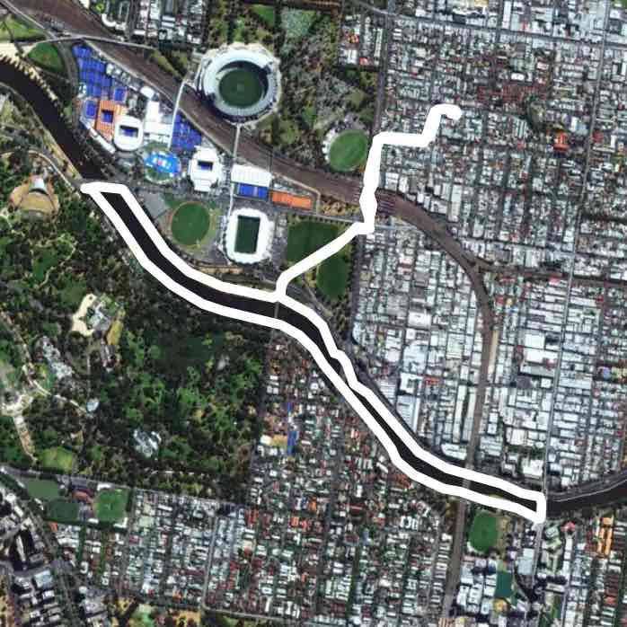 Swan Street to Church Street through Yarra river