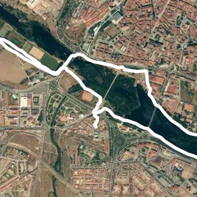 Salamanca River walking route map in Santa Marta de Tormes