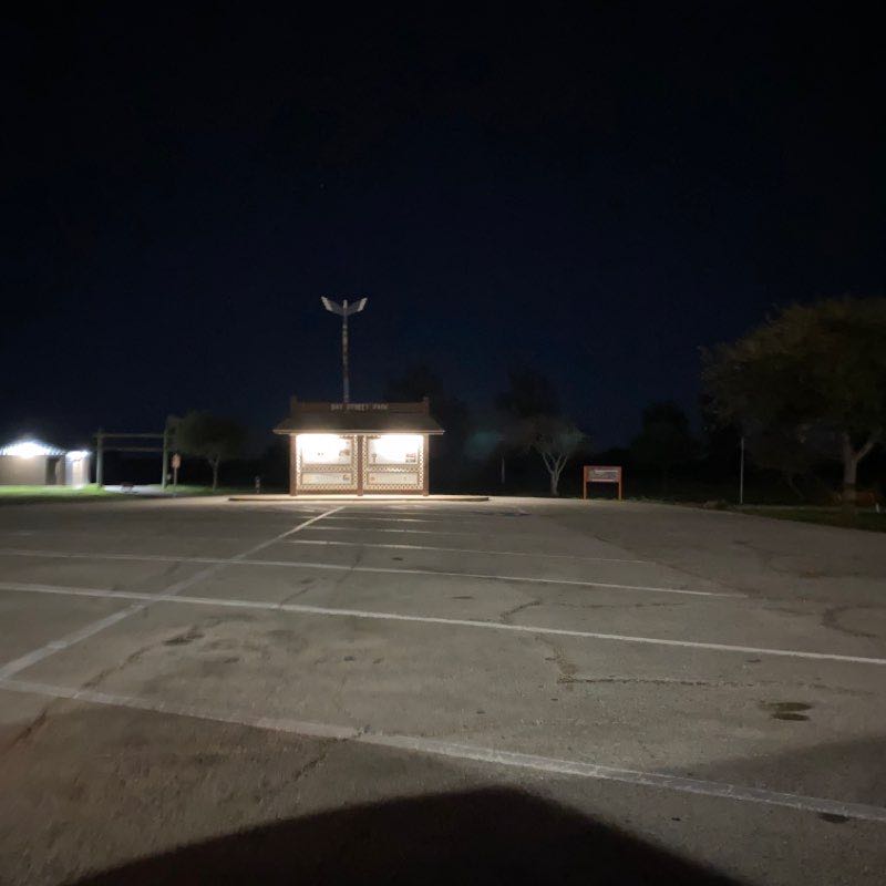 Bay Street park walking route map in Texas City