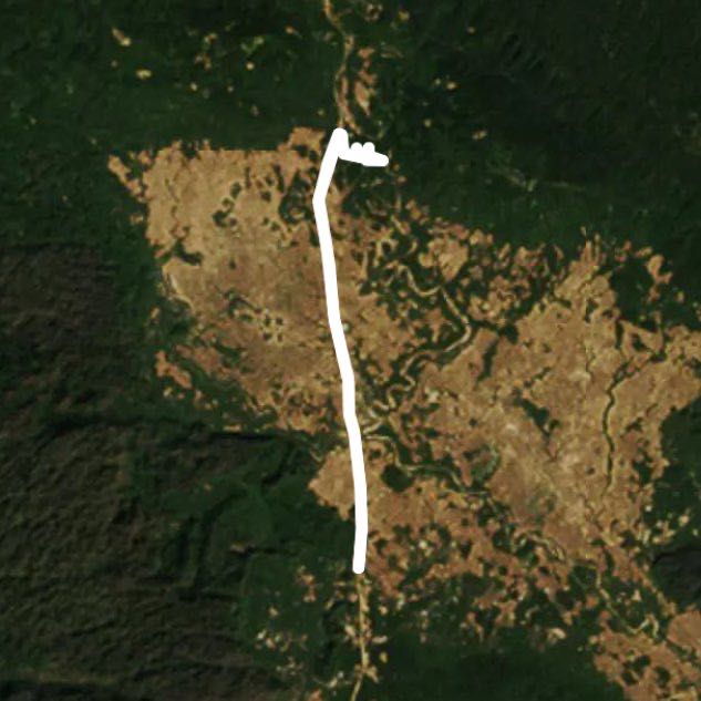 ເຢັນ The air conditioning is cool walking route map in Ban Lao