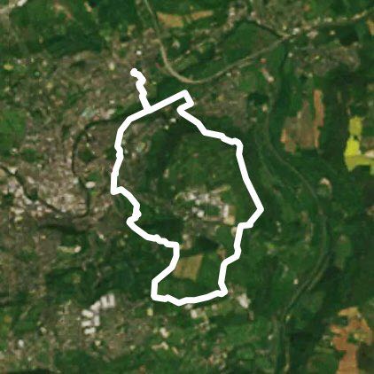 Claverton Down & Bath skyline loop walking route map in Bathampton