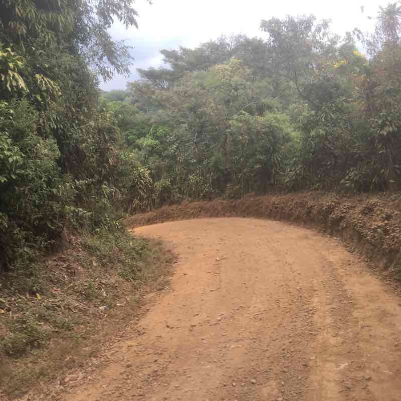 Los Chorros da Juayua walking route map in Los Naranjos