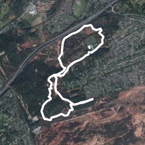 Lightwater Country Park walking route map in Lightwater
