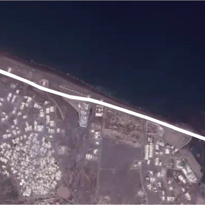 Seeb Beach North walking route map in السيب،