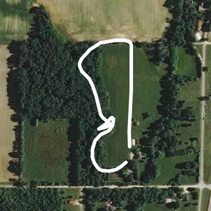 Home Woods/Pasture Trail walking route map in Shelburn