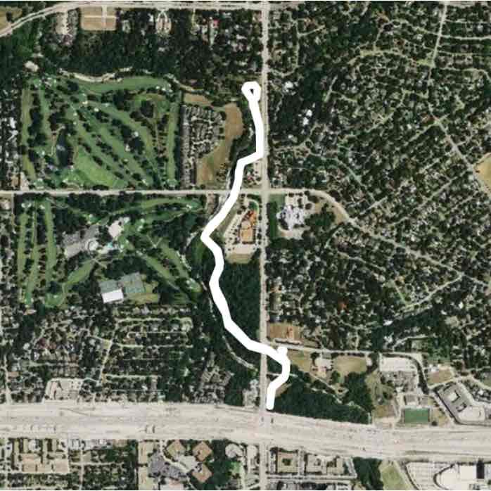 White Rock Creek.  North 0.75 miles