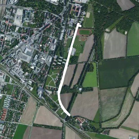 Academy Park walking route map in Wiener Neustadt