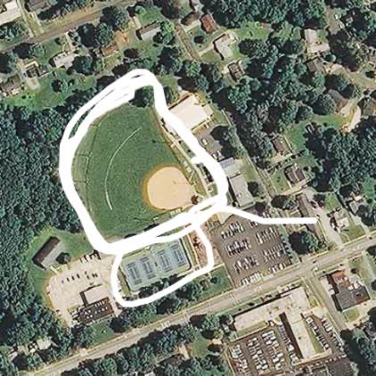 Huck Sansbury park walking route map in Roxboro