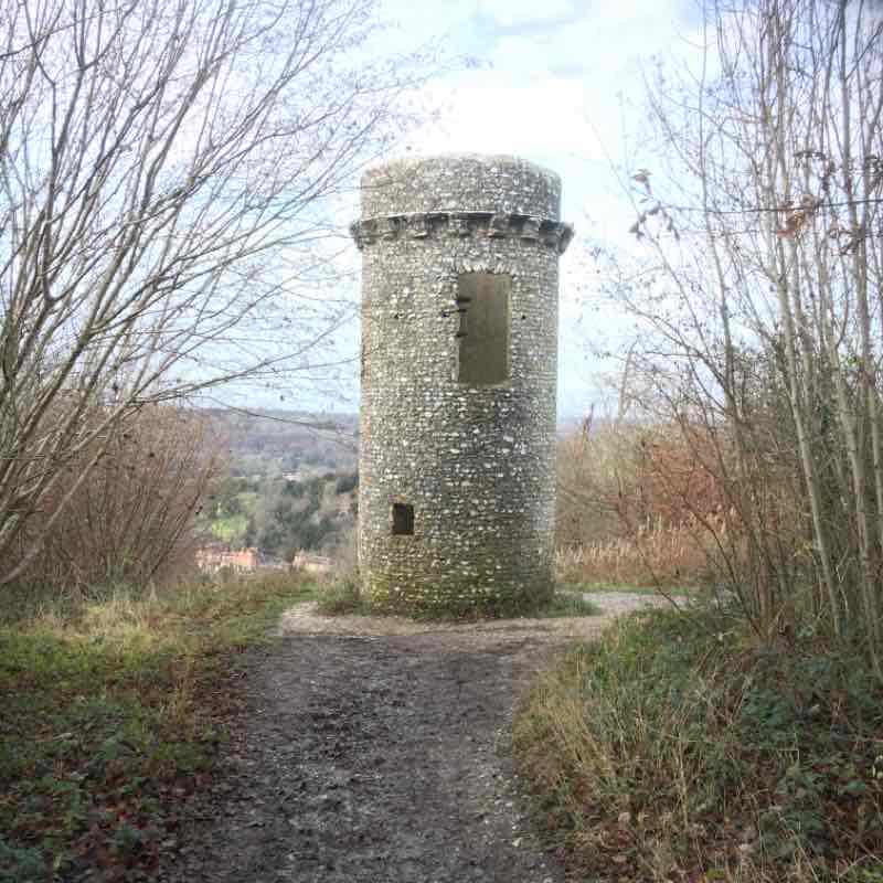 Circular Walk to Juniper Tower walking route map in Mickleham