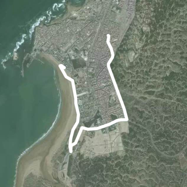 Green belt & mogador ledge walking route map in Essaouira