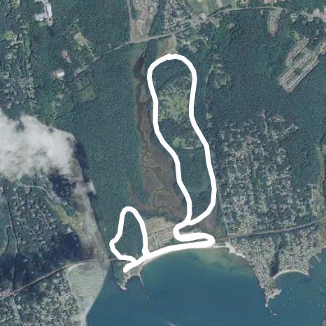 Rocky Neck State Park walking route map in East Lyme