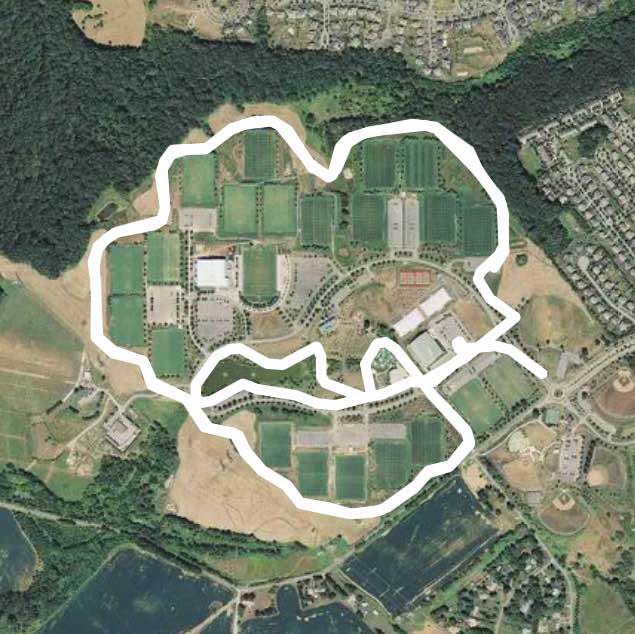 Germantown Recreation Park south walking route map in Germantown