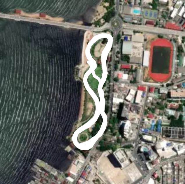 Health Park (Sriracha) walking route map in Si Racha
