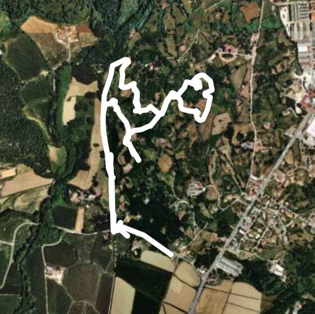 Tosca stone park walking route map in Les Preses