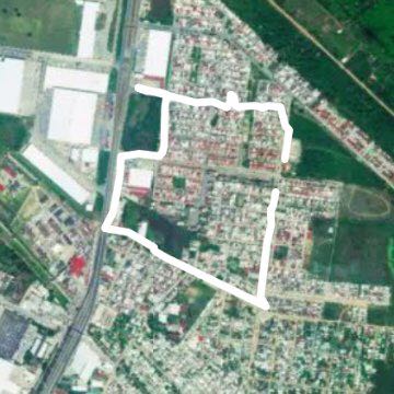 Lagunas-Insurgentes Circuit walking route map in Acachapan y Colmena 1ra. Sección