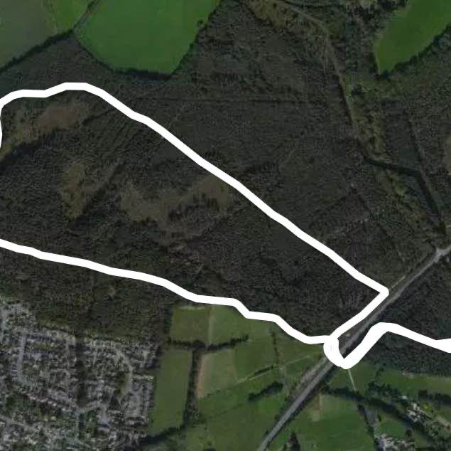 Canon Hill walking route map in Ferndown