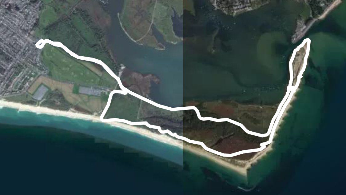 Hengistbury Head walking route map in Bournemouth, England