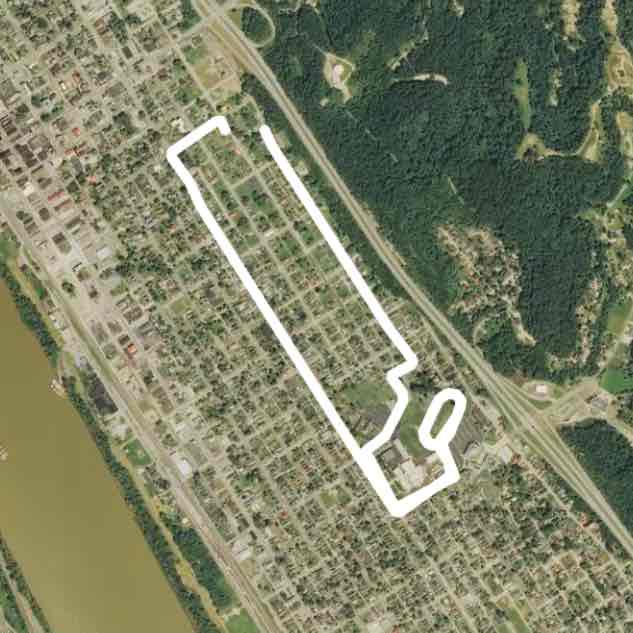 Ironton walking route map in Ironton