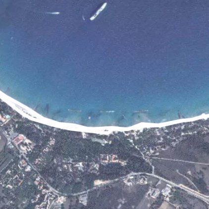 Calvi Beach walking route map in Calvi