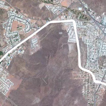 Las Plazas - Miramar walking route map in Guaymas