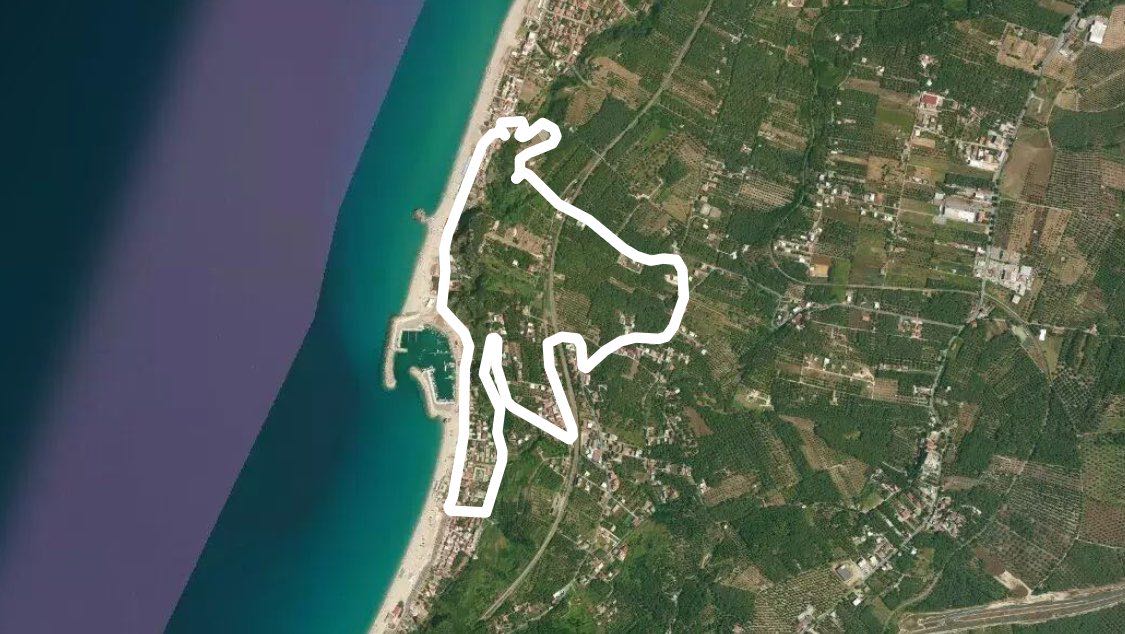 Pietrenere Taureana walking route map in Palmi, provincia di Reggio Calabria, Italia