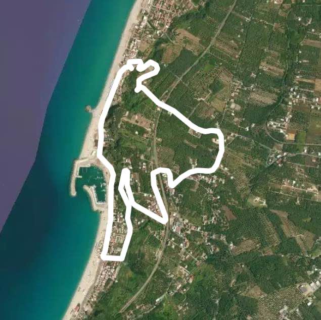 Pietrenere Taureana walking route map in Palmi