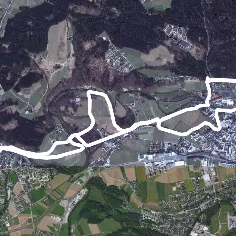 Vöcklabruck sufferers walking route map in Vornbuch