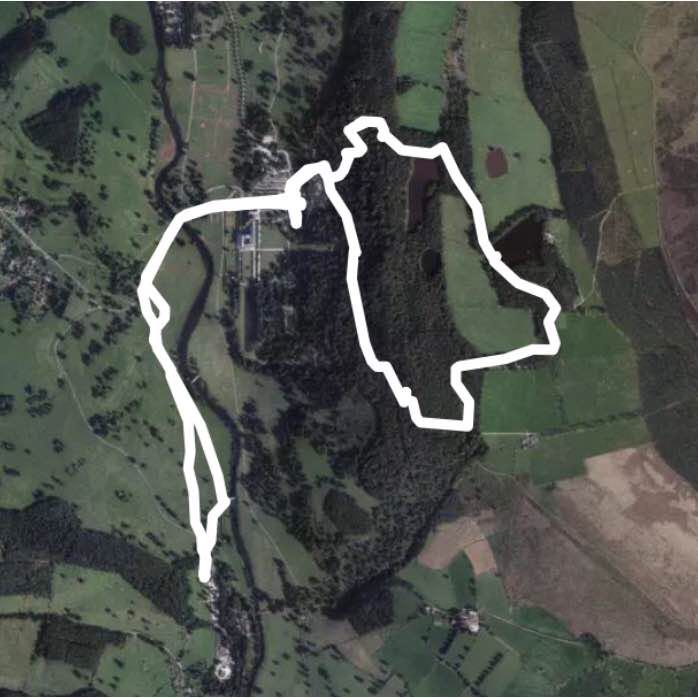 Chatsworth Walk walking route map in Beeley